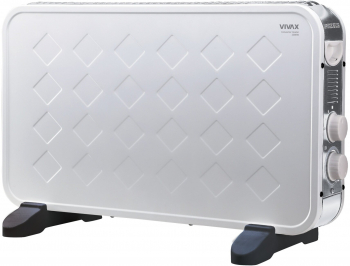 Convector de perete sau pardoseala Vivax CH-2009FW termostat reglabil 2 trepte de incalzire Termostat de siguranta Turbo Fan alb