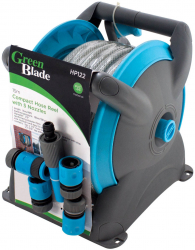 Furtun de gradina cu suport 15M gri/albastru HP-122 
