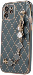 Husa pentru iPhone 13 Glamour Bling Hand Grip Bibilel Verde TLF-BBL5849 