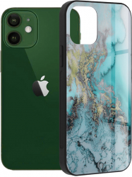 Husa cu spate din sticla Techsuit - Glaze Series - iPhone 12 / 12 Pro - Blue Ocean 