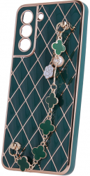 Husa pentru Samsung Galaxy S22 Plus Glamour Bling Hand Grip Bibilel Verde TLF-BBL5857 