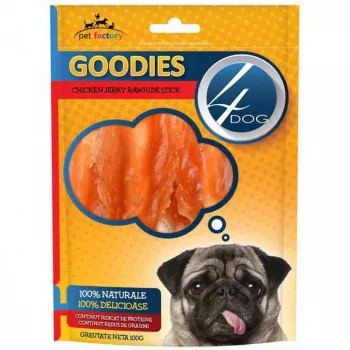 Recompense pentru Caini 4DOG Goodies Chicken Jerky Rawhide Sticks 100 g 