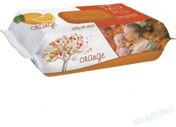 Servetele Umede cu Capac Sleepy Orange 120 Buc/Pachet