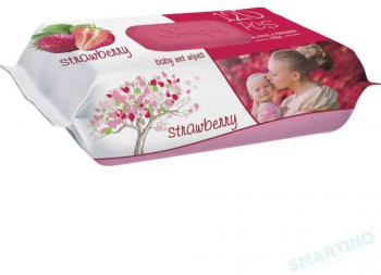 Servetele Umede cu Capac Sleepy Strawberry 120 Buc/Pachet 