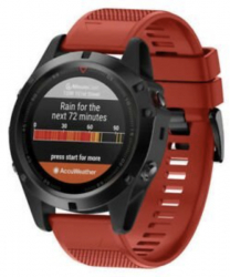 Curea din silicon compatibila cu Garmin Fenix 5 / 6 / 6 PRO Rosu MON-BBL6067 