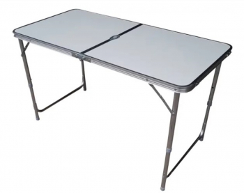 Masa plianta pentru gradina metal + plastic dreptunghiulara 6 persoane 120 x 60 x 62 cm gri OMC