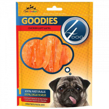 Recompense pentru Caini 4DOG Goodies Soft Chicken Slices 100 g 