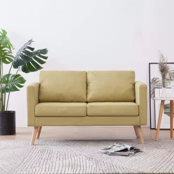 Canapea cu 2 locuri verde material textil 