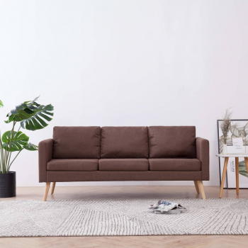 Canapea cu 3 locuri maro material textil 