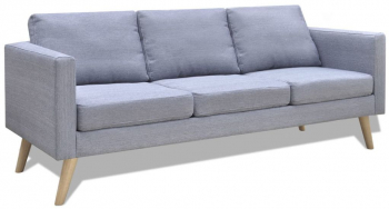 Canapea cu 3 locuri material textil gri deschis 