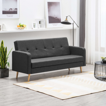 Canapea din material textil gri inchis 