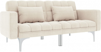 Canapea extensibila crem material textil 