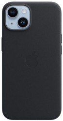 Protectie Spate Apple Leather pentru Apple iPhone 14 Magsafe Negru 