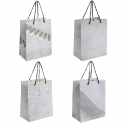 Set de 4 pungi cadou PAMI PC-621-44M 32x26x12 cm Gri 