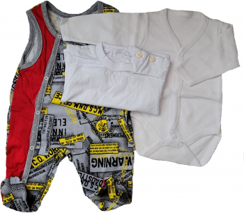 Set salopeta bluza si body Handmade Minis Boutique multicolor 0-3 luni 