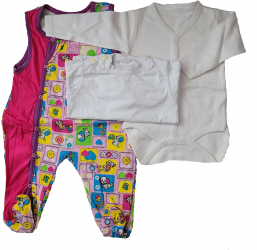 Set salopeta bluza si body Handmade Minis Boutique multicolor 6-9 luni 