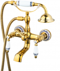 Baterie cada TRENDY and rsquo S montare pe perete gold cu broderie ceramica 