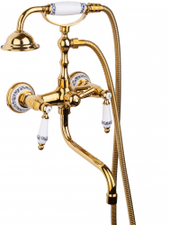 Baterie cada TRENDY and rsquo S pipa lunga mobila gold cu broderie ceramica 