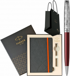 Pix Parker Sonnet Royal Metal and Red PDT in cutie cu agenda si punga 
