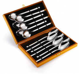 Set 12 linguri stainless stel TRENDY and rsquo S crom