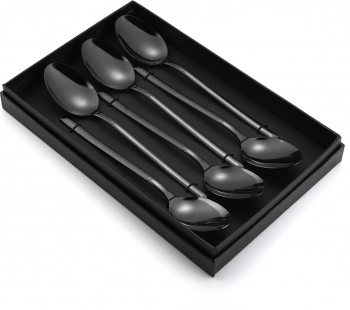 Set 6 linguri stainless stel TRENDY and rsquo S black 