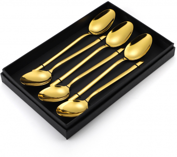 Set 6 linguri stainless stel TRENDY and rsquo S gold 