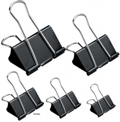 Clipsuri metalice negre 32mm 12buc/set - OFFISHOP 