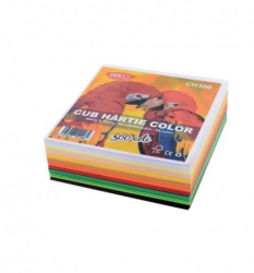 Cub hartie color 9x9cm 300 coli 10 culori DACO 