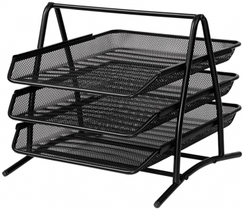 Tavita Documente MESH 3 Compartimente Neagra - OF199 OFFISHOP 