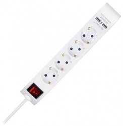 Prelungitor 5 Cai Cu Intrerupator + 2usb 1.4m 3g1.5mm2 