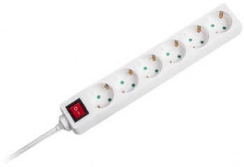 Prelungitor 6 Cai Cu Intrerupator 5m 3g1.5mm2 Alb 