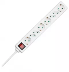 Prelungitor 8 Cai Cu Intrerupator 1.5m 3g1.5mm2 - Alb 