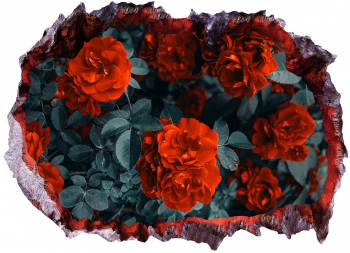 Autocolant decorativ Gaura in perete Arbori si flori Multicolor 83 cm 254ST-1