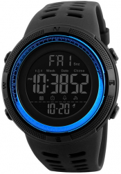 Ceas sport barbatesc SKMEI Rezistent la apa 5 ATM Quartz Waterproof Analog LED Digital 59 mm Negru Albastru