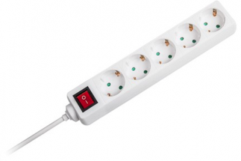 Prelungitor 5 Cai Cu Intrerupator 1.5m 3g1.5mm2 Alb 