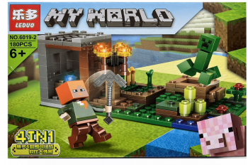 Set de constructie Leduo My World of Minecraft 4 in 1 180 piese