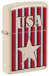 Bricheta Zippo 48204 Patriotic Star and USA 