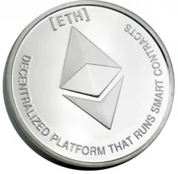 Ethereum Moneda de Colectie din Metal gros 3mm Crypto Suvenir ETC Silver