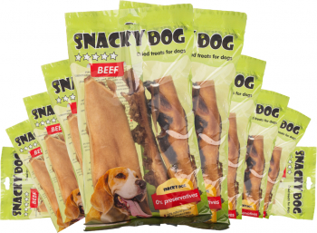 Pachet 10 x Recompensa pentru caini Snacky Dog Scalp de Vita - 1500 g 