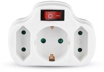 Adaptor 3 Prize Cu Intrerupator 3x16a Max 3500w 