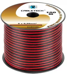 Cablu Difuzor Cupru 2x0.20mm Rosu/negru 100m 