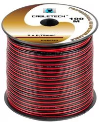 Cablu Difuzor Cupru 2x0.75mm Rosu/negru 100m 