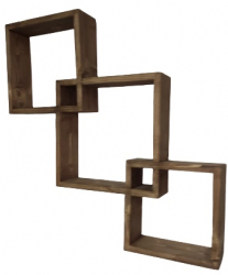 Raft de perete din lemn Castellane 80 x 80 x 9.4 cm palisandru 