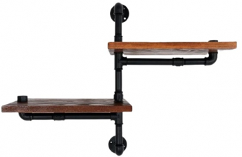 Raft de perete in stil indutrial Leeds 55x50x20 cm palisandru 