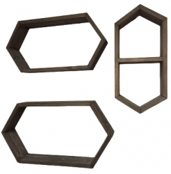Set 3 rafturi din lemn Madison 59 x 31 x 9.4 52 x 26 x 9.4 48 x 22 x 9.4 cm palisandru 