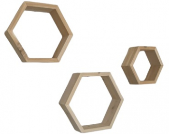 Set trei rafturi de perete Arkansas GOT WOOD natur 37.5 x 32.5 x 9.5 cm 