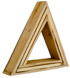 Set trei rafturi de perete Capetown lemn natur 34.5 x 30 x 9.5 27.5 x 24 x 9.5 20.5 x 18 x 9.5 cm 