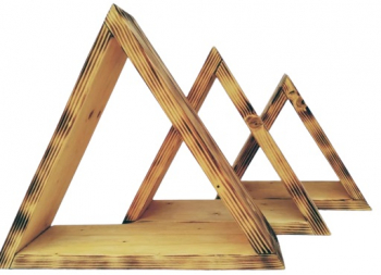 Set trei rafturi de perete Capetown natur 34.5x30x9.5 cm 