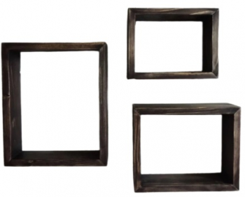 Set trei rafturi dreptunghiulare din lemn Bangor 40x30x9.4 36x26x9.4 32x22x9.4 cm palisandru 