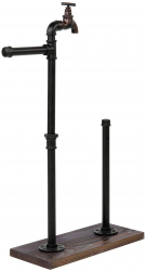 Suport hartie igienica in stil industrial Ludlow 40 x 60 x 20 cm negru palisandru 